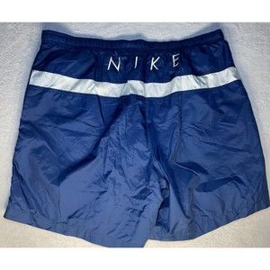 Vintage 90`s NIKE Swim Shorts Size XL Blue with Name on Rear Amazing condition